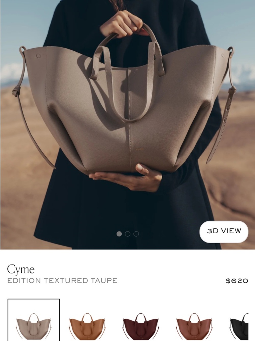 Polene Cyme Textured Taupe Tote